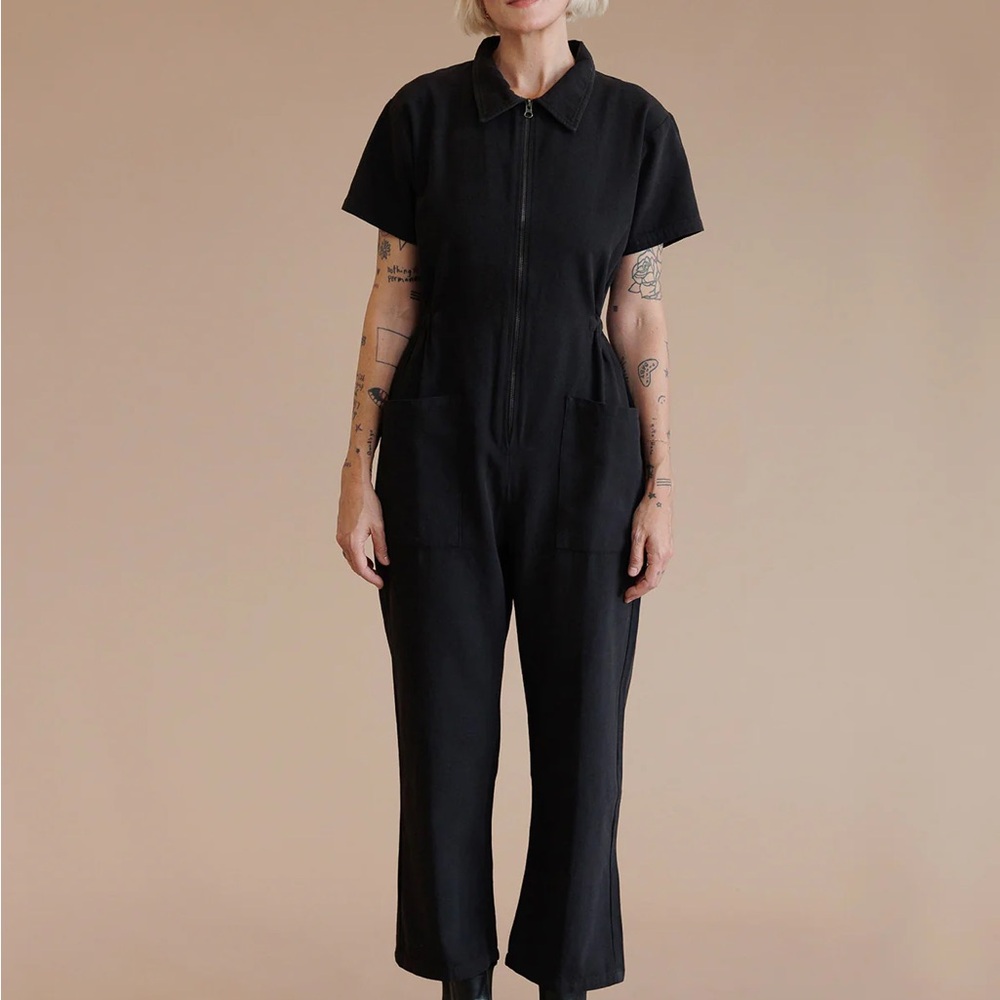 Noble Black Zip-Up Jumpsuit Large